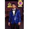 image:imageCOOFANDY Mens Sequin Blazer Tuxedo Party Prom Wedding Tuxedo One Button JacketNavy Blue