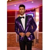 image:imageCOOFANDY Mens Sequin Blazer Tuxedo Party Prom Wedding Tuxedo One Button JacketPurple