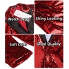 image:imageCOOFANDY Mens Sequin Blazer Tuxedo Party Prom Wedding Tuxedo One Button JacketRed