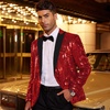 image:imageCOOFANDY Mens Sequin Blazer Tuxedo Party Prom Wedding Tuxedo One Button JacketRed