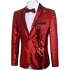 image:imageCOOFANDY Mens Sequin Blazer Tuxedo Party Prom Wedding Tuxedo One Button JacketRedlapel Sequins