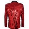 image:imageCOOFANDY Mens Sequin Blazer Tuxedo Party Prom Wedding Tuxedo One Button JacketRedlapel Sequins