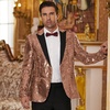 image:imageCOOFANDY Mens Sequin Blazer Tuxedo Party Prom Wedding Tuxedo One Button JacketRose Gold