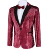 image:imageCOOFANDY Mens Sequin Blazer Tuxedo Party Prom Wedding Tuxedo One Button JacketRose Pink