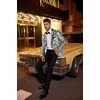 image:imageCOOFANDY Mens Sequin Blazer Tuxedo Party Prom Wedding Tuxedo One Button JacketSilver
