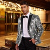 image:imageCOOFANDY Mens Sequin Blazer Tuxedo Party Prom Wedding Tuxedo One Button JacketSilver Grey