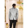 image:imageCOOFANDY Mens Sequin Blazer Tuxedo Party Prom Wedding Tuxedo One Button JacketSilver Grey