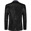 image:imageCOOFANDY Mens Shiny Sequin Blazer Tuxedo Party Dinner Prom One Button Suit JacketBlack