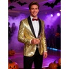 image:imageCOOFANDY Mens Shiny Sequin Blazer Tuxedo Party Dinner Prom One Button Suit JacketChampagne