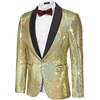 image:imageCOOFANDY Mens Shiny Sequin Blazer Tuxedo Party Dinner Prom One Button Suit JacketChampagne