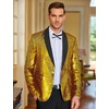 image:imageCOOFANDY Mens Shiny Sequin Blazer Tuxedo Party Dinner Prom One Button Suit JacketGold