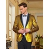 image:imageCOOFANDY Mens Shiny Sequin Blazer Tuxedo Party Dinner Prom One Button Suit JacketGold