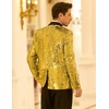 image:imageCOOFANDY Mens Shiny Sequin Blazer Tuxedo Party Dinner Prom One Button Suit JacketGold