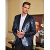 image:imageCOOFANDY Mens Shiny Sequin Blazer Tuxedo Party Dinner Prom One Button Suit JacketMulticolorednavy Blue