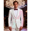 image:imageCOOFANDY Mens Shiny Sequin Blazer Tuxedo Party Dinner Prom One Button Suit JacketPink