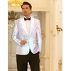 image:imageCOOFANDY Mens Shiny Sequin Blazer Tuxedo Party Dinner Prom One Button Suit JacketPink