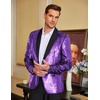 image:imageCOOFANDY Mens Shiny Sequin Blazer Tuxedo Party Dinner Prom One Button Suit JacketPurple