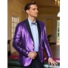 image:imageCOOFANDY Mens Shiny Sequin Blazer Tuxedo Party Dinner Prom One Button Suit JacketPurple