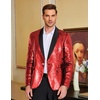 image:imageCOOFANDY Mens Shiny Sequin Blazer Tuxedo Party Dinner Prom One Button Suit JacketRed