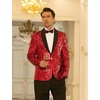 image:imageCOOFANDY Mens Shiny Sequin Blazer Tuxedo Party Dinner Prom One Button Suit JacketRed