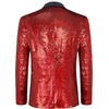 image:imageCOOFANDY Mens Shiny Sequin Blazer Tuxedo Party Dinner Prom One Button Suit JacketRed2