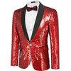image:imageCOOFANDY Mens Shiny Sequin Blazer Tuxedo Party Dinner Prom One Button Suit JacketRed2