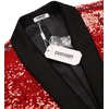 image:imageCOOFANDY Mens Shiny Sequin Blazer Tuxedo Party Dinner Prom One Button Suit JacketRed2