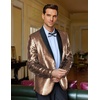 image:imageCOOFANDY Mens Shiny Sequin Blazer Tuxedo Party Dinner Prom One Button Suit JacketRose Golden