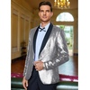image:imageCOOFANDY Mens Shiny Sequin Blazer Tuxedo Party Dinner Prom One Button Suit JacketSilver