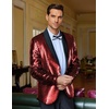 image:imageCOOFANDY Mens Shiny Sequin Blazer Tuxedo Party Dinner Prom One Button Suit JacketWine Red