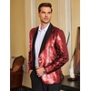 image:imageCOOFANDY Mens Shiny Sequin Blazer Tuxedo Party Dinner Prom One Button Suit JacketWine Red