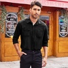 image:imageCOOFANDY Mens Shirt Slim Fit Dress Solid Button Down Work Business with Pockets 01Black Large Long Sleeve