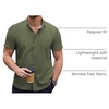 image:imageCOOFANDY Mens Short Sleeve Button Down Shirts Wrinkle Free Dress Shirts Casual Polka Dot Print Shirt with PocketArmy Green