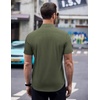 image:imageCOOFANDY Mens Short Sleeve Button Down Shirts Wrinkle Free Dress Shirts Casual Polka Dot Print Shirt with PocketArmy Green