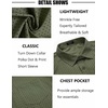 image:imageCOOFANDY Mens Short Sleeve Button Down Shirts Wrinkle Free Dress Shirts Casual Polka Dot Print Shirt with PocketArmy Green