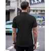 image:imageCOOFANDY Mens Short Sleeve Button Down Shirts Wrinkle Free Dress Shirts Casual Polka Dot Print Shirt with PocketBlack