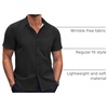 image:imageCOOFANDY Mens Short Sleeve Button Down Shirts Wrinkle Free Dress Shirts Casual Polka Dot Print Shirt with PocketBlack