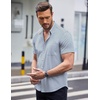 image:imageCOOFANDY Mens Short Sleeve Button Down Shirts Wrinkle Free Dress Shirts Casual Polka Dot Print Shirt with PocketBlue Combo