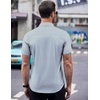 image:imageCOOFANDY Mens Short Sleeve Button Down Shirts Wrinkle Free Dress Shirts Casual Polka Dot Print Shirt with PocketBlue Combo