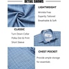 image:imageCOOFANDY Mens Short Sleeve Button Down Shirts Wrinkle Free Dress Shirts Casual Polka Dot Print Shirt with PocketBlue Plaid