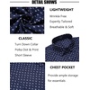 image:imageCOOFANDY Mens Short Sleeve Button Down Shirts Wrinkle Free Dress Shirts Casual Polka Dot Print Shirt with PocketBluerhombic