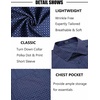 image:imageCOOFANDY Mens Short Sleeve Button Down Shirts Wrinkle Free Dress Shirts Casual Polka Dot Print Shirt with PocketBluesquare