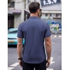 image:imageCOOFANDY Mens Short Sleeve Button Down Shirts Wrinkle Free Dress Shirts Casual Polka Dot Print Shirt with PocketBluesquare
