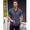 image:imageCOOFANDY Mens Short Sleeve Button Down Shirts Wrinkle Free Dress Shirts Casual Polka Dot Print Shirt with PocketBluewindmill