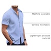 image:imageCOOFANDY Mens Short Sleeve Button Down Shirts Wrinkle Free Dress Shirts Casual Polka Dot Print Shirt with PocketClear Blue