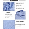 image:imageCOOFANDY Mens Short Sleeve Button Down Shirts Wrinkle Free Dress Shirts Casual Polka Dot Print Shirt with PocketClear Blue