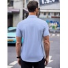 image:imageCOOFANDY Mens Short Sleeve Button Down Shirts Wrinkle Free Dress Shirts Casual Polka Dot Print Shirt with PocketClear Blue