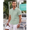 image:imageCOOFANDY Mens Short Sleeve Button Down Shirts Wrinkle Free Dress Shirts Casual Polka Dot Print Shirt with PocketGreen
