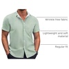 image:imageCOOFANDY Mens Short Sleeve Button Down Shirts Wrinkle Free Dress Shirts Casual Polka Dot Print Shirt with PocketGreen