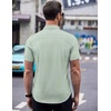 image:imageCOOFANDY Mens Short Sleeve Button Down Shirts Wrinkle Free Dress Shirts Casual Polka Dot Print Shirt with PocketGreen
